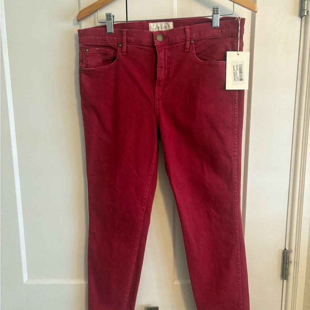 THE GREAT. “The almost skinny” cherry pie wash women’s pants - size 29 NWT